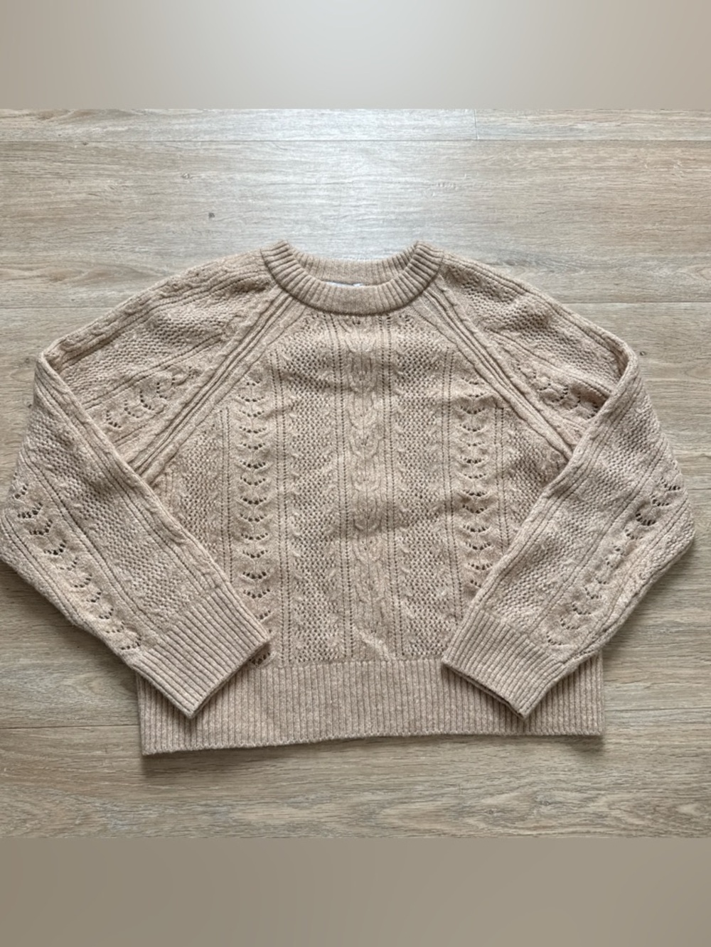 Mango Nude Cable Knit Thin Sweater Small